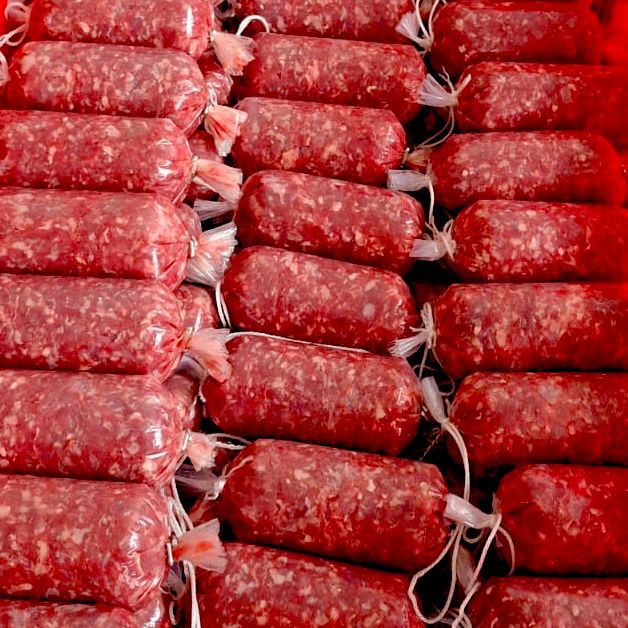 Premium Burger-Hack im Naturdarm von Metzgerei Holzapfel – 150g Rinderhack aus Rindernacken und Hochrippe, perfekt portioniert zum Selberformen für saftige Burger-Patties