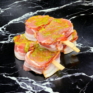Fillet skewers with herb butter