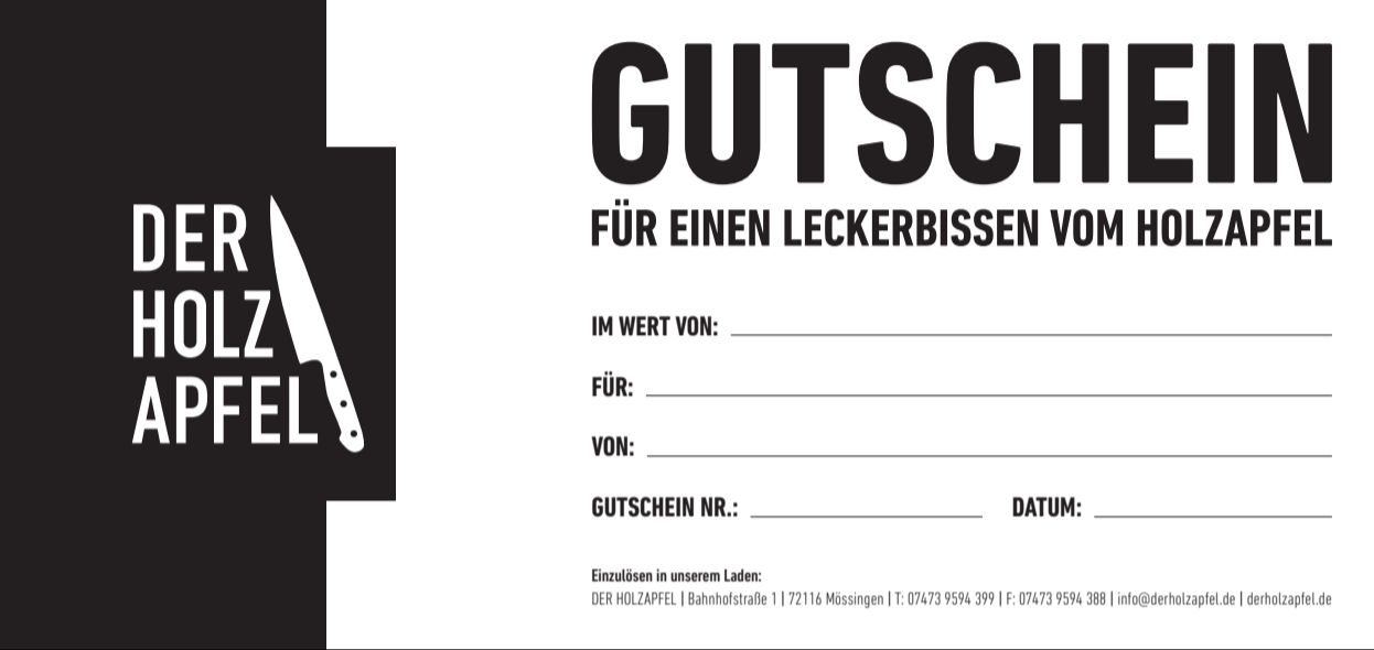 DERHOLZAPFEL GESCHENKGUTSCHEIN