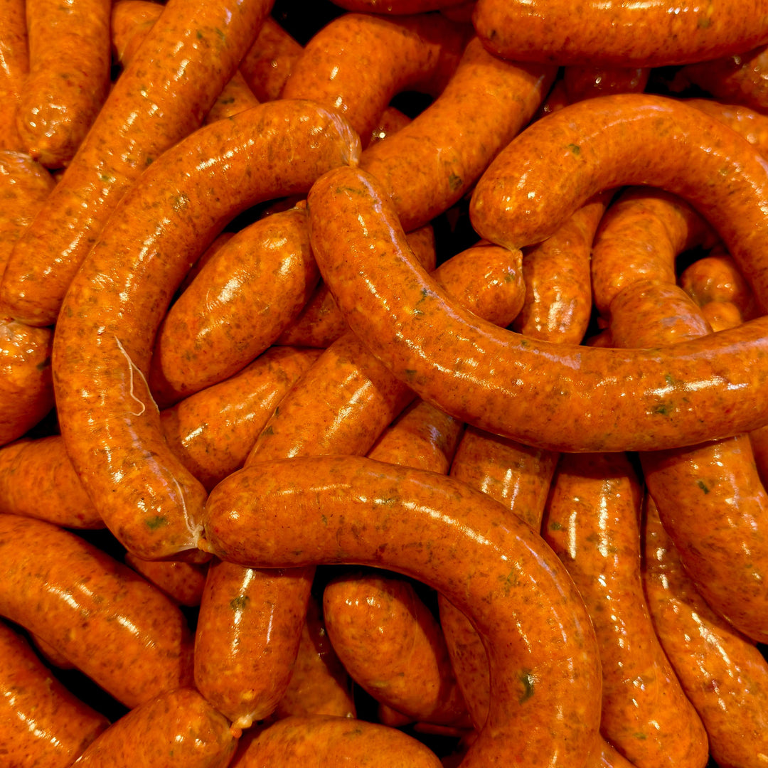 Zweimalbrenner scharfe Bratwurst mit Jalapeño und Habanero von Metzgerei Holzapfel