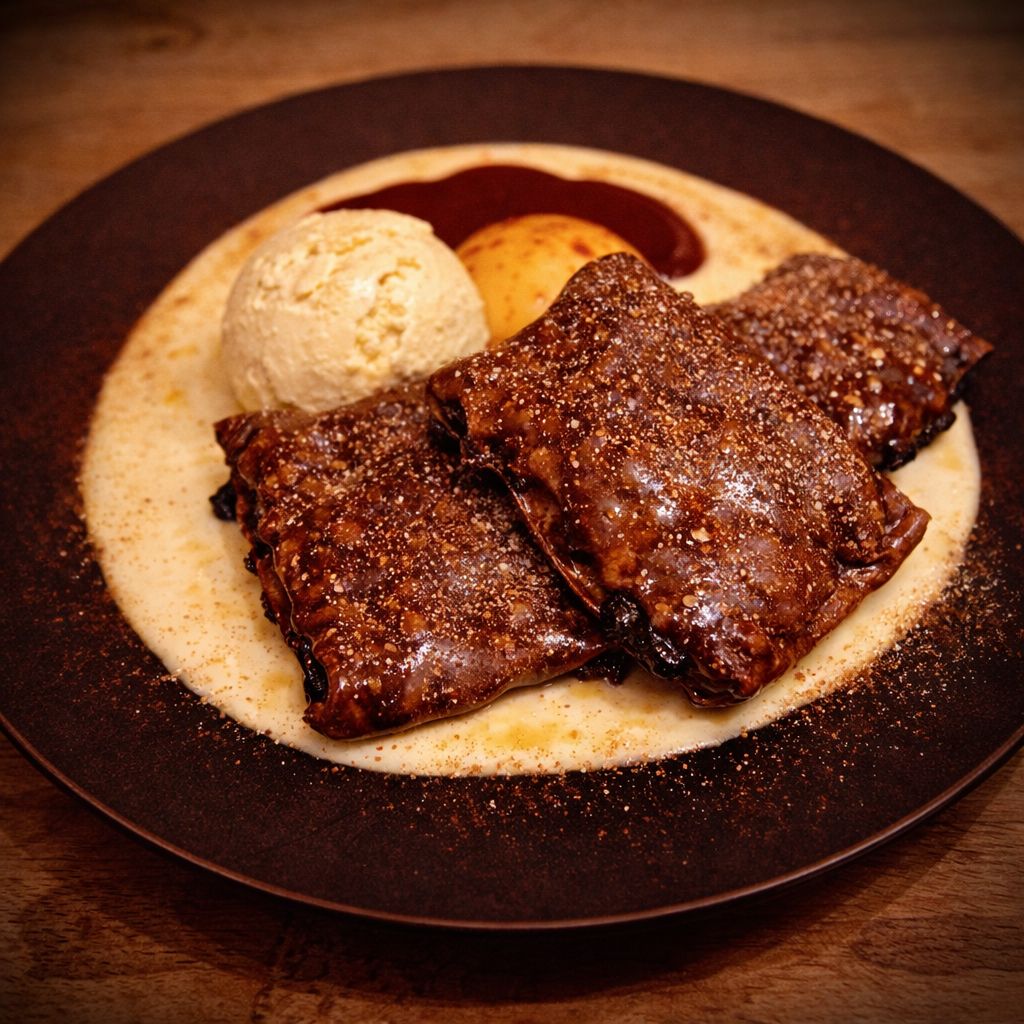 Schoko Dessert-Maultaschen